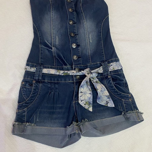 Pink Woman denim one-piece romper, size S