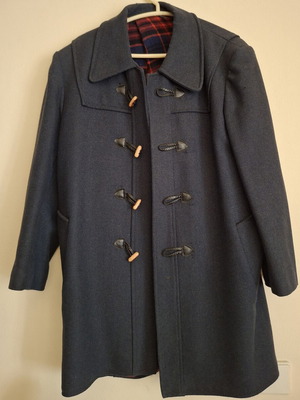 Vintage coat used, blue, size S for slim male 1.60-1.70m