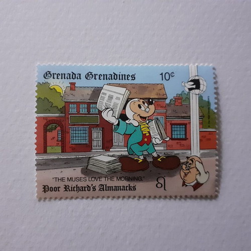 Walt Disney Poor Richard's Almanacks Stamp Set 8 Mint