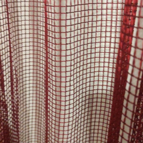 Burgundy curtain like new with gold flowers, double organza and net