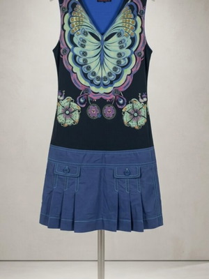 Custo Barcelona Vintage Y2K Mini Dress with Butterfly, Like New