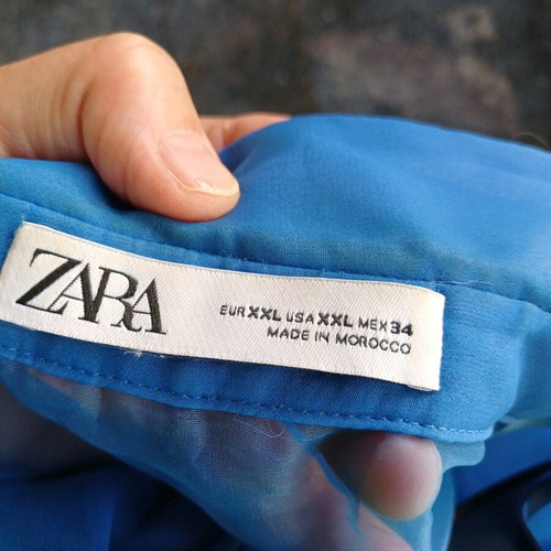 Zara shirt blue transparent like new, XXL