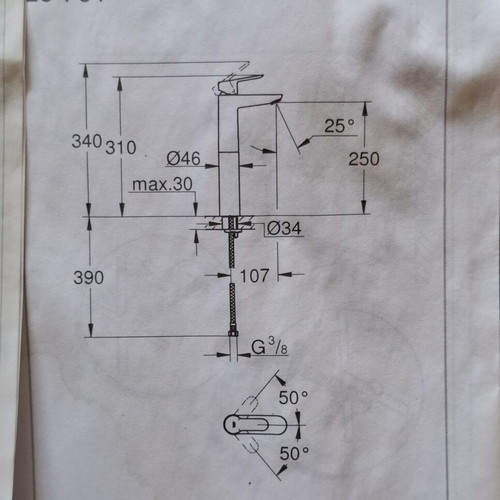 Grohe BauEdge XL 23761 faucet used, fully functional