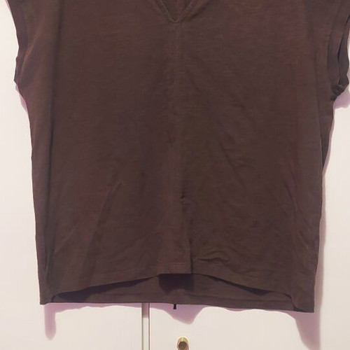 Ovs Fashion Brown Cotton T-shirt like new, size 4XL
