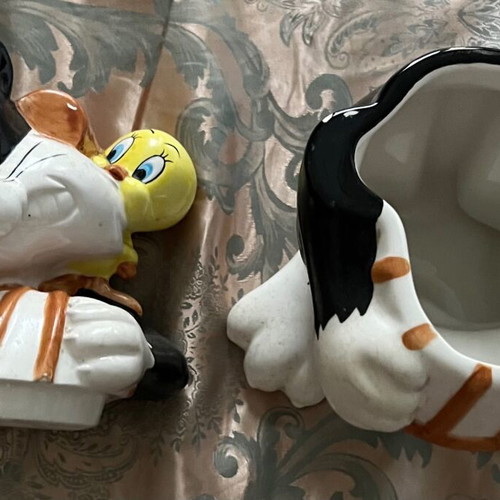 Sylvester & Tweety Ceramic Cookie Jar 32 cm used, collectible 1993 edition