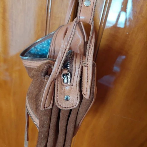 Brown suede Mila Louise messenger bag like new, crossbody