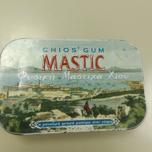 Metal vintage box from Chios gum like new