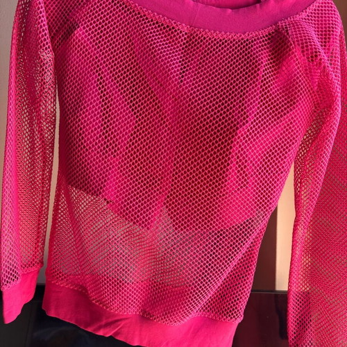 Women's fuchsia mesh blouse slim fit size S like new