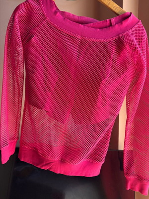 Women's fuchsia mesh blouse slim fit size S like new