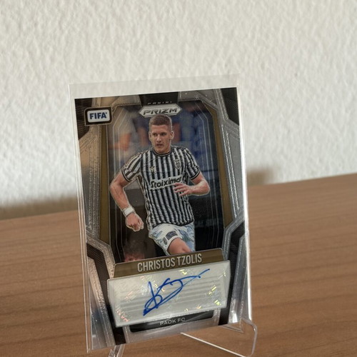 Christos Tzolis Auto Signature Silver Prizm Panini Prizm FIFA 2025-26