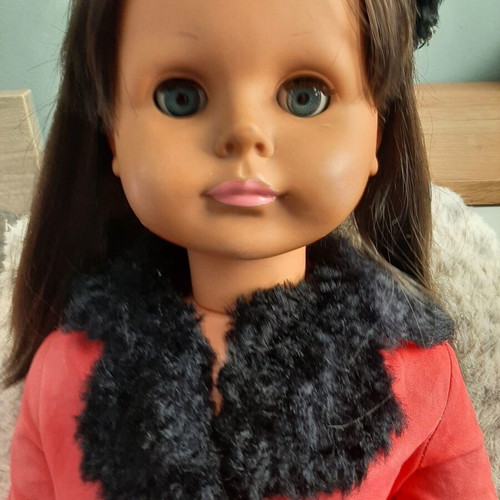 Large collectible doll used, 0.71 meters tall
