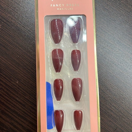 Burgundy fake nails new with file and adhesive stickers