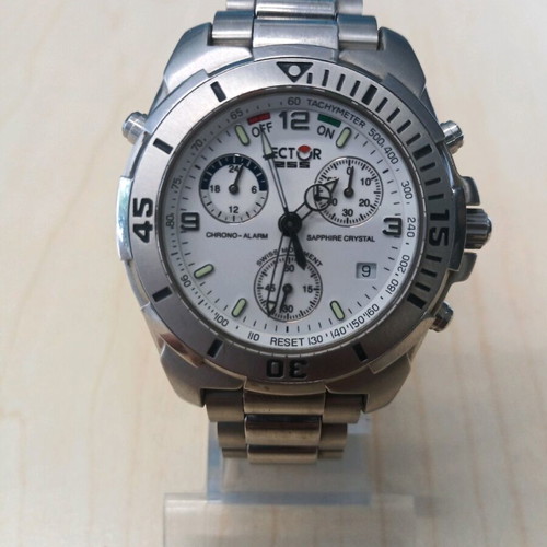 Sector 255 stainless steel chronograph with alarm like new