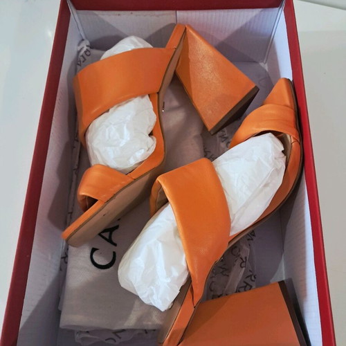 Carrano orange heeled sandals like new, size 36, 10 cm heel