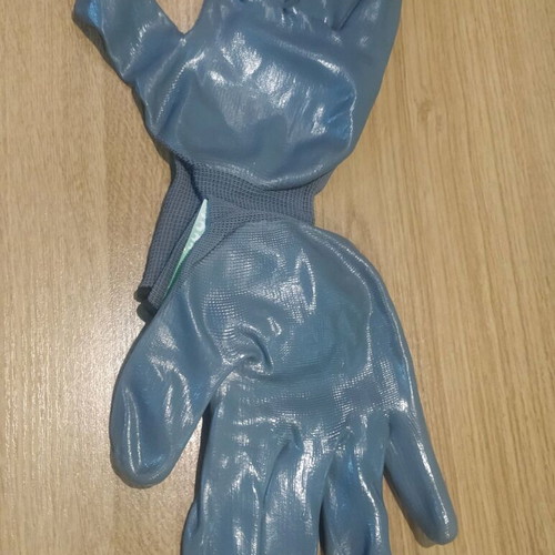Pair of Siderela nitrile work gloves grey new, size XXL