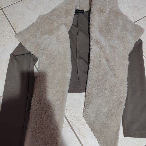 Jacket with fur and rhinestones on zipper, size small, like new