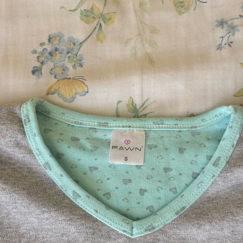 Winter pajamas used, gray and turquoise, size S