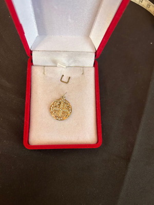Silver Christian amulet used
