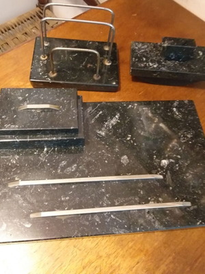 UNIQUE RARE 1950s MARBLE OFFICE SET!