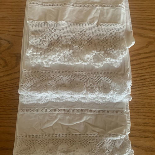 Cotton white pillowcases with handmade details new