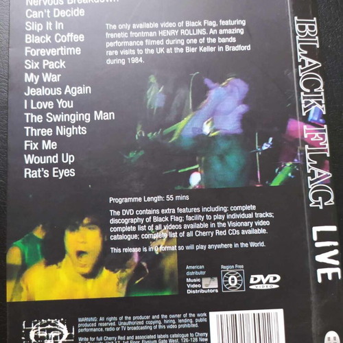 Black Flag Live DVD new, rare Bradford UK 1984 concert