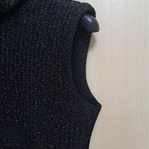 Women's Black Sweater with Silver Thread Turtleneck Like New
