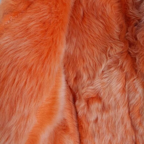 Mouton Leather Jacket New Orange S-M With Zipper