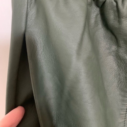 Moutaki Khaki Faux Leather Pants Size M New