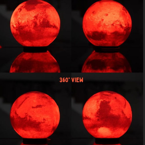 Mars Planet Lamp new with 3D printing and warm lighting