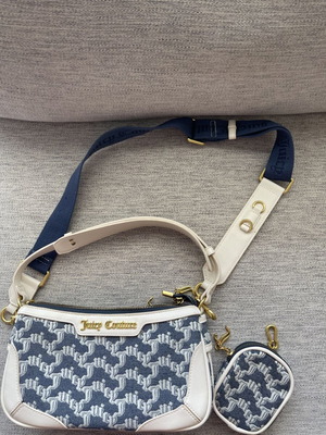 Juicy Couture Monogram Crossbody Bag with Matching Coin Pouch like new
