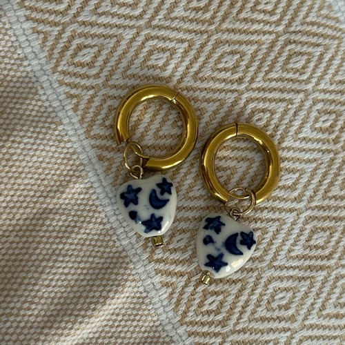 Steel earrings new, pair
