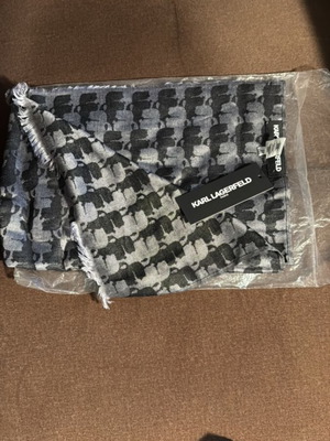 Karl Lagerfeld pashmina scarf new, black and gray