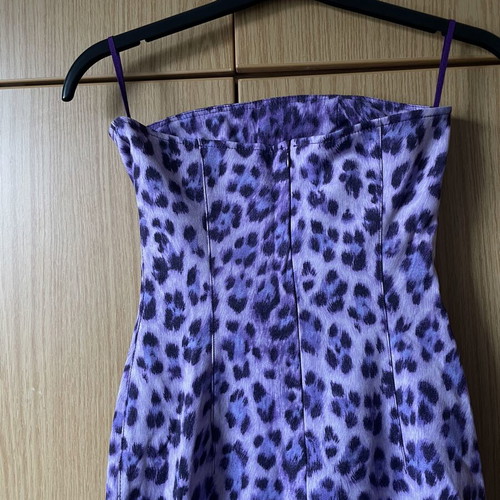 Moschino dress vintage purple leopard print, like new, XS