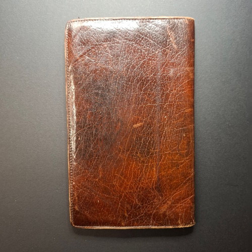 Vintage leather wallet used, brown real calf made in England