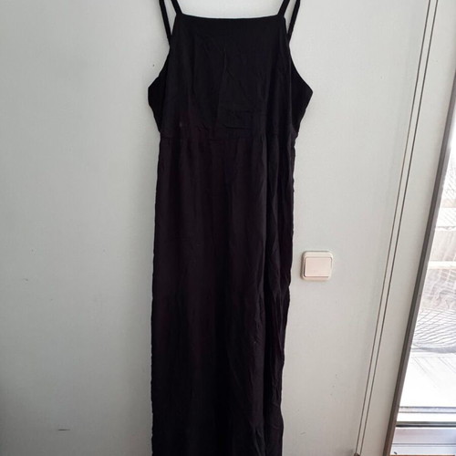 Black backless dress, slightly sheer