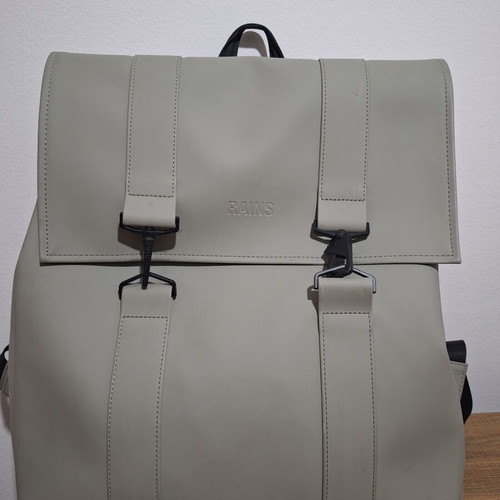 Rains backpack used, gray and beige
