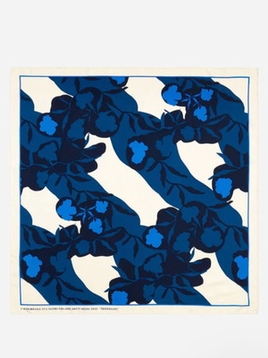 Marimekko копринен шал нов, бежов и син