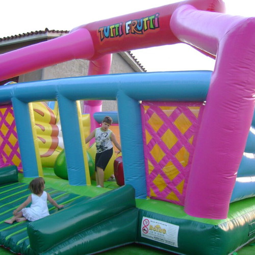 Playground with certified inflatables and safety equipment