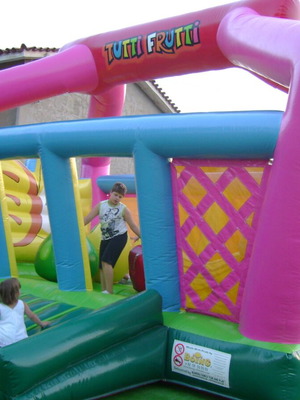 Playground with certified inflatables and safety equipment