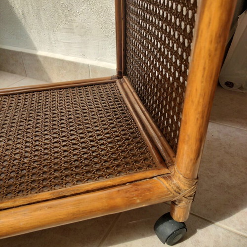 Bamboo bar cart like new
