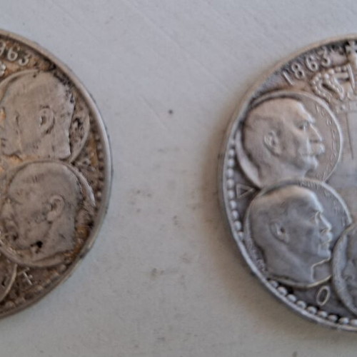 Silver 30 Drachma Coins 1963 Pair used, commemorative