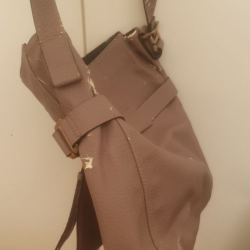Calvin Klein Jeans women's crossbody bag, beige taupe, worn