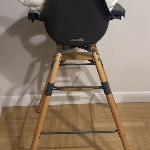 Childhome EVOLU 2 Natural Anthracite 2 in1 highchair with bumper like new