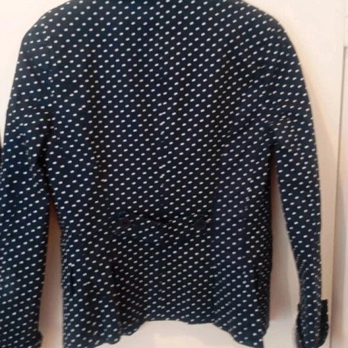Polka dot jacket xsmall like new, blue cotton blend with stretch