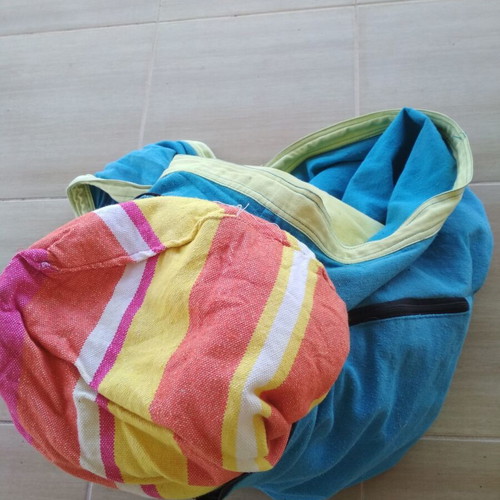 Children's hammock used, fabric with pillow, holds up to 80 kg