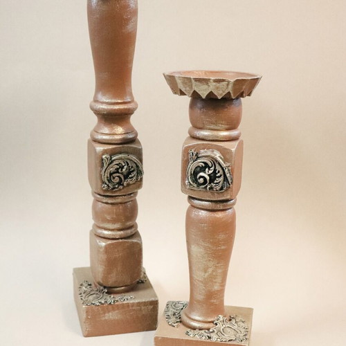 Handmade Upcycled Candlesticks Set of 2 New