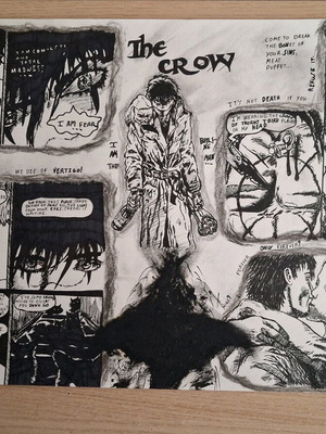 Κορνίζα The Crow καινούργια με χειροποίητη αφίσα