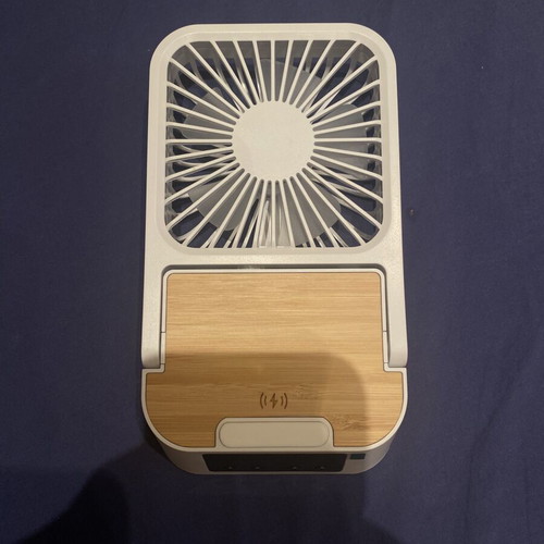 Usb desk fan with digital display and wireless phone charging new