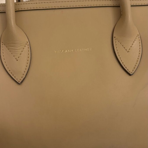 Tuscany Leather handbag used, beige leather