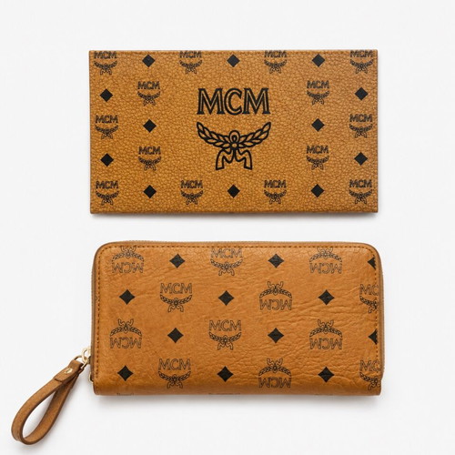 MCM wallet with zipper, new, orange
